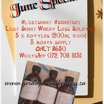 June Special R650 Lady Skinny / Skinny Guy Weight Loss Solution 3 x 200ml 
